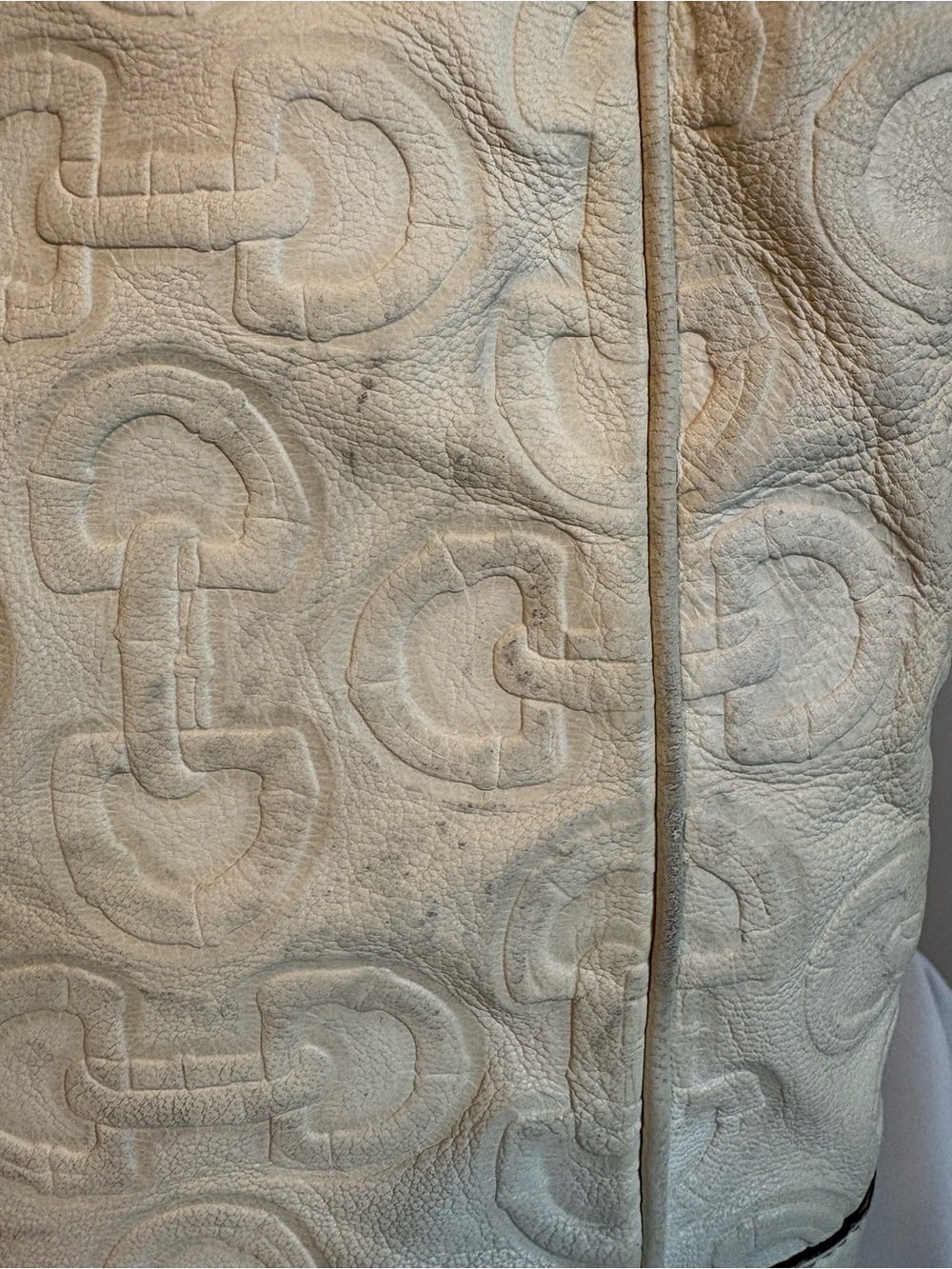 Gucci White Horsebit Embossed Leather Tote - as is condition - Picture 3 of 15
